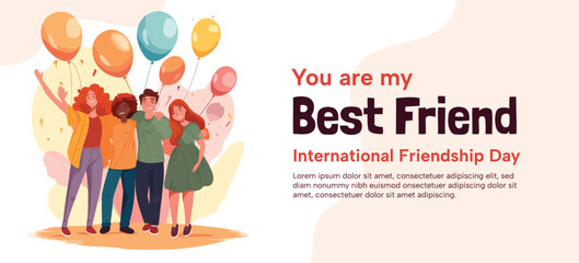 Happy Internasional Friendship Day poster card poster ilustration