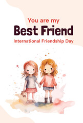 Happy Internasional Friendship Day poster card poster ilustration