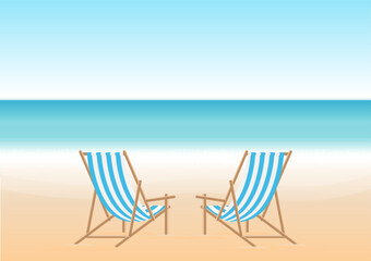 Summer Beach or Sea Background. Vacation or Holiday Background. Vector Illustration. 