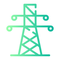 electric tower Line Gradient Icon