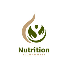Healthy nutrition logo template design vector