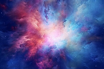 Obraz na płótnie Canvas Nebula Burst Abstract Background, created with Generative AI technology