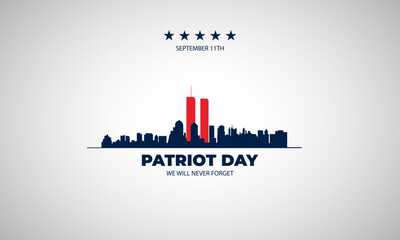 Patriot Day September 11th with New York City background vector illustration