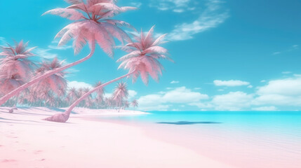 Fototapeta na wymiar Pastel colors of tropical beach background. Summer holiday and travel vacation concept, Generative AI