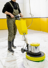 Long carpet chemical cleaning with professionally disk machine. Regular clean up.
