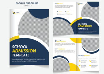 School education admission bifold brochure design or Creative marketing  school admission brochure template