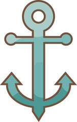 anchor sign illustration for decoration on nautical and coastal beach life concept.