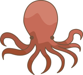 octopus flat design illustration for decoration on marine, seafood and nautical concept.