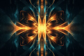 Symmetrical Enigma abstract background created with Generative AI technology