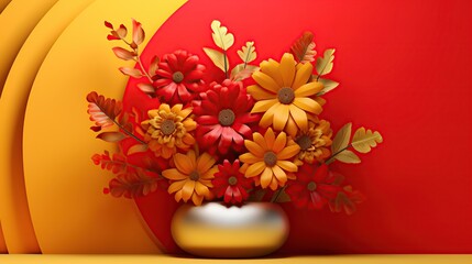 Flowers background 3D. Generative AI