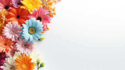 flowers on a white background with Ai Generated