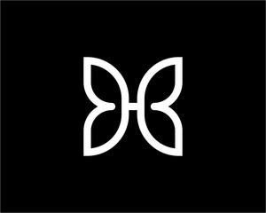 Butterfly with H letter vector logo