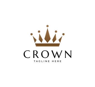 Graceful linear crown logo design template. Creative royal king queen symbol. Premium boutique, jewelry, wedding salon logotype design concept icon.