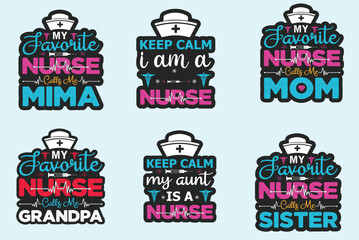 Nurse Sticker, nurse  typography Sticker design, Free Nurse Sticker Design Bundle