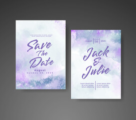 Wedding invitation with abstract watercolor background