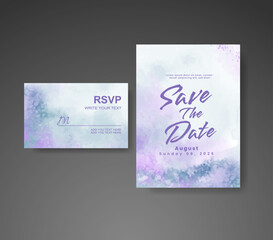 Wedding invitation with abstract watercolor background