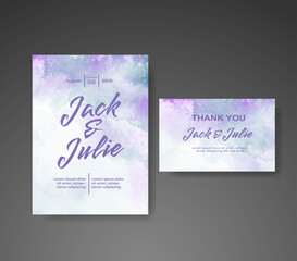 Fototapeta premium Wedding invitation with abstract watercolor background