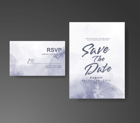 Wedding invitation with abstract watercolor background