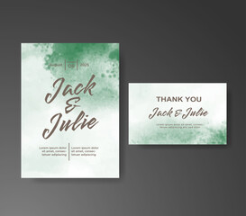 Wedding invitation with abstract watercolor background