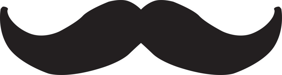 black mustache vector on white background