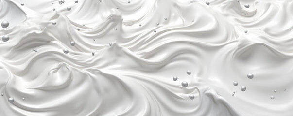 Patessire, cake making concept abstract background. Whip cream with silver sprinkle dots flying or floating above. Hand edited generative AI.