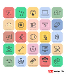 digital marketing icon. Digital marketing icon set, set of marketing icons, seo, analytics, ads, business