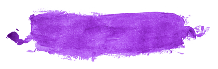 Shiny purple brush watercolor painting isolated on transparent background. watercolor png