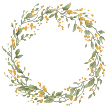 arrangment wreath watercolor flower style on white background flat vector illustration
