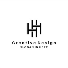 initial HH logo design simple vector template