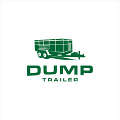 Dump trailer logo. dumpster  template. garbage truck vector