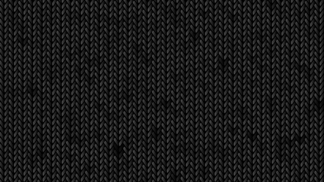 Black abstract knitted texture background