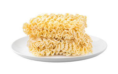Instant noodles in a plate isolated on transparent png
