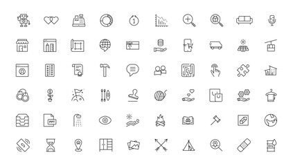 Fototapeta na wymiar Set of thin line web icon set, simple outline icons collection, Pixel Perfect icons, Simple vector illustration
