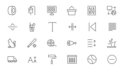 Set of thin line web icon set, simple outline icons collection, Pixel Perfect icons, Simple vector illustration