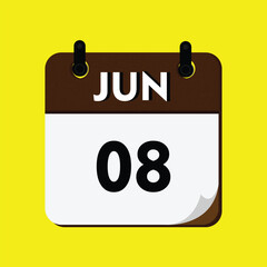 calendar with a date of the year, calendar with a date, 08 june icon, new calender, calender icon