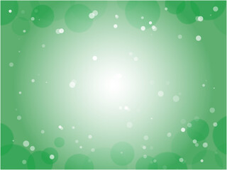 淡いカラー空間に水玉模様が浮かぶアブストラクト背景_グリーン