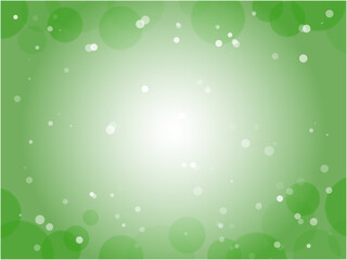 淡いカラー空間に水玉模様が浮かぶアブストラクト背景_ライトグリーン