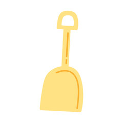 Cartoon plastic yellow beach shovel for sandbox