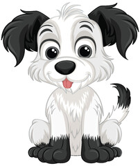 Cute dog cartoon character sitting