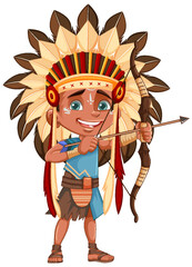 Native American Tribe Kid Archer