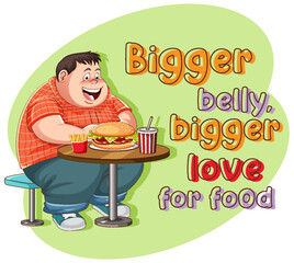 Bigger belly bigger love for food icon