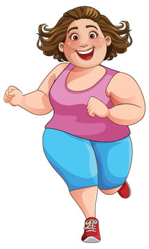 Overweight Woman in Workout Outfit