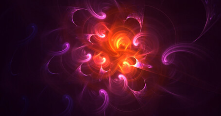 3D rendering abstract colorful fractal light background