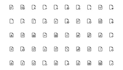 Document line icon set. Documents symbol collection. Different documents icons. Outline icon .