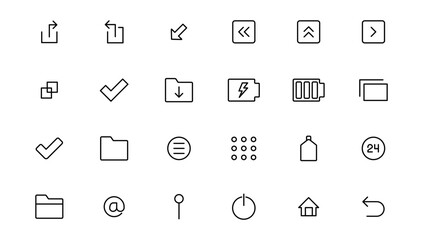 Ui UX icon set, Web and mobile user interface icon set collection.Outline icon.