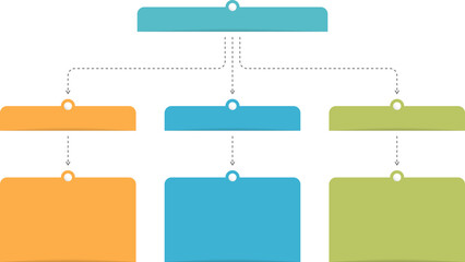Flow chart with 3 levels, infographic template with 3 steps or options