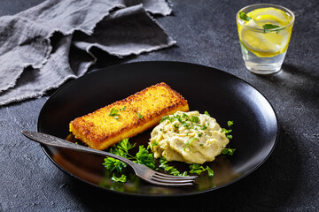 creamed salt cod fluffy pate with toasted polenta