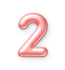 2 Number Balloon Pink