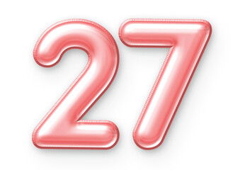 27 Number Balloon Pink