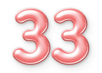 33 Number Balloon Pink